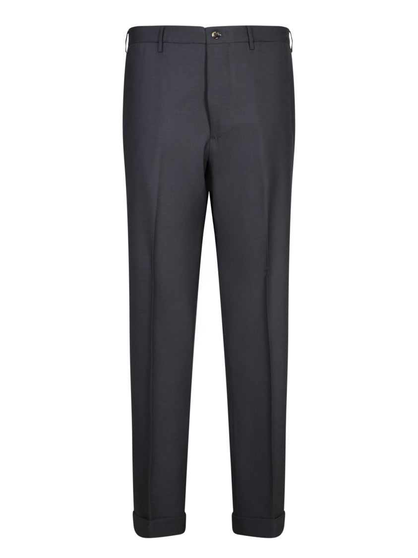 Dell'oglio Tailored Blue Trousers With Refined Texture