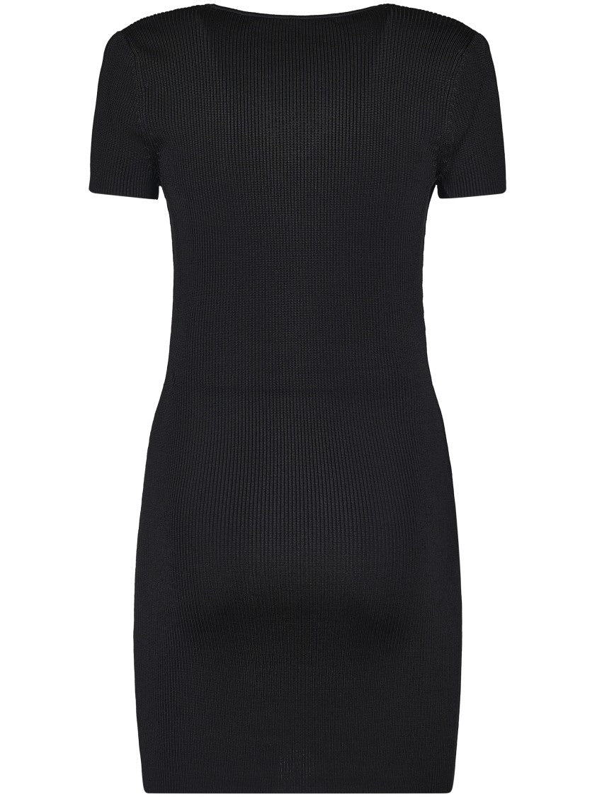 Alexander Wang Fitted V-Neck Dress With Nameplate Chain Detail
