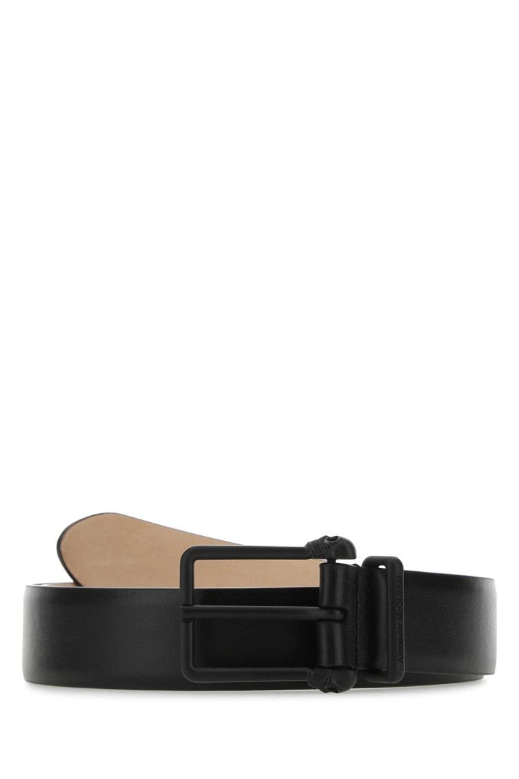 Alexander Mcqueen Black Leather Belt