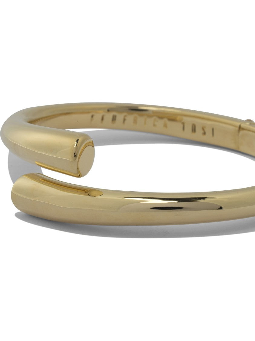 Federica Tosi 18-Karat Gold Plated Tube Bracelet