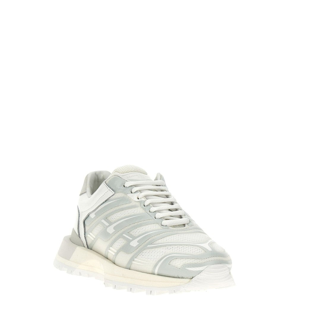 Maison Margiela Sneakers With Textured Fabric And Leather Accents
