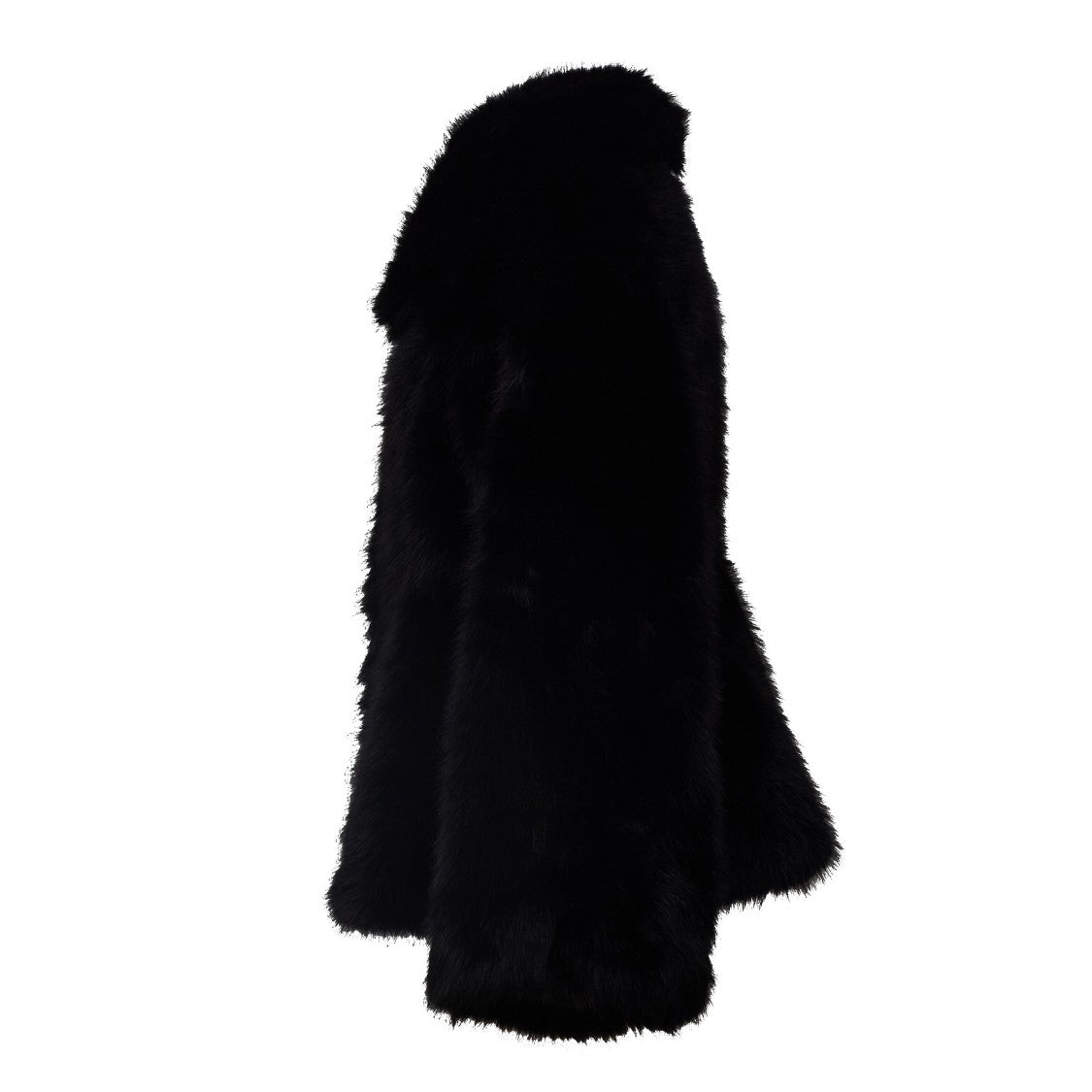 Rotate Black Minta Faux Fur Flared Jacket