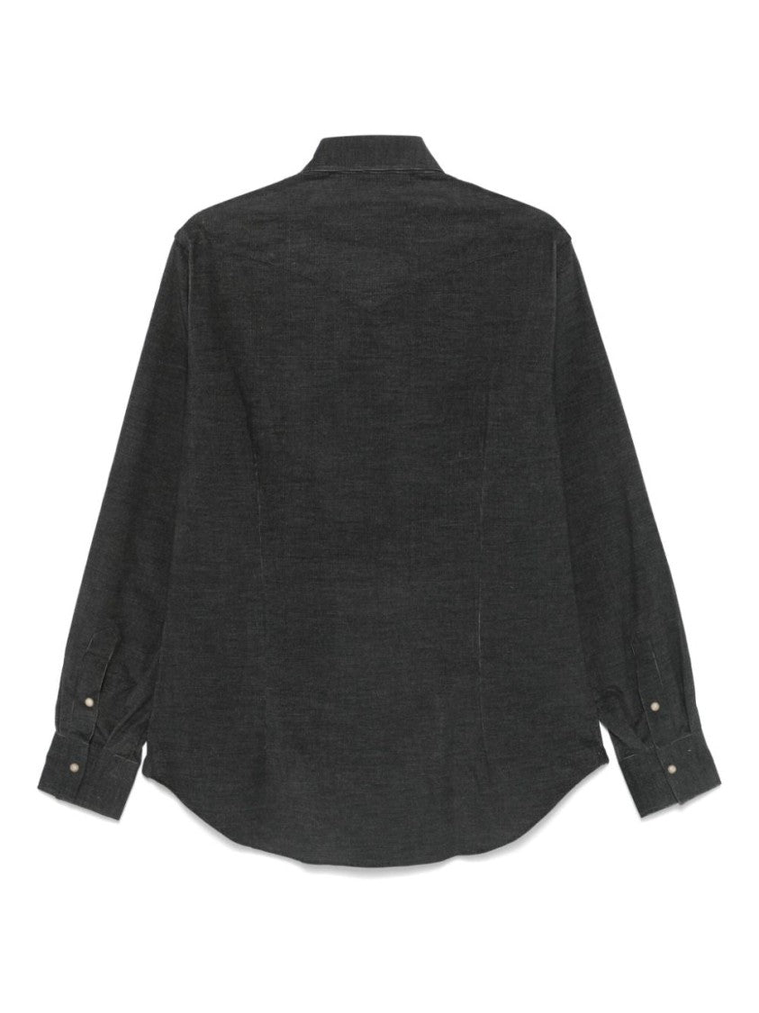 Eleventy Dark Grey Cotton Shirt