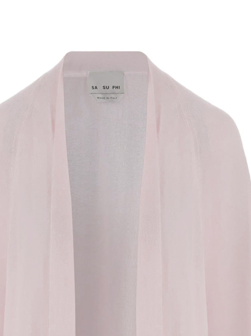 Sa Su Phi Long Open Cashmere And Silk Knit Cardigan