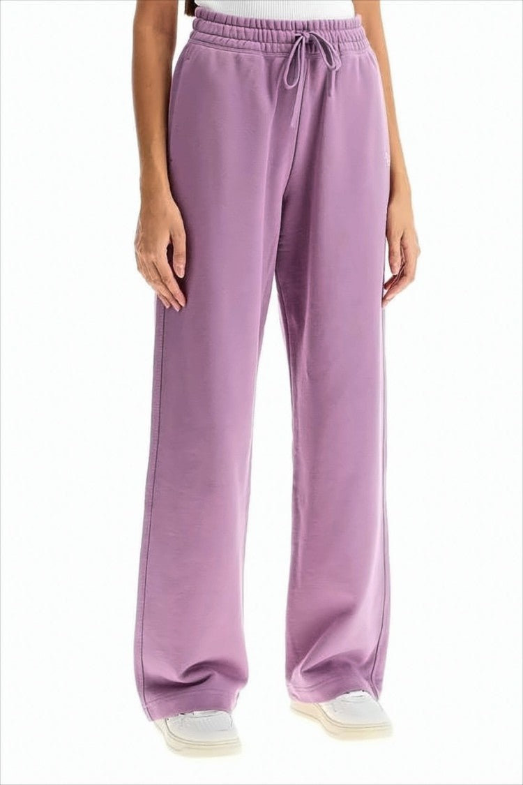 Maison Kitsuné Wide-Leg Jogger Pants With Adjustable Waistband And Embroidered Detail