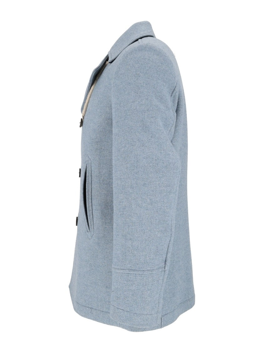 Camplin Island - S Structured Rope Wool Peacoat