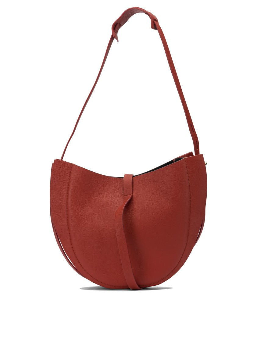 Minobossi Crescent-Shaped Crossbody Bag In Smooth Calfskin Leather