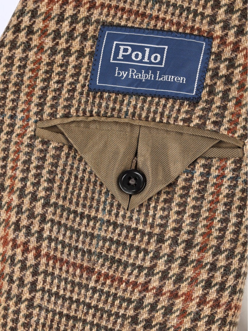 Polo Ralph Lauren Brown Prince Of Wales Wool Double-Breasted Blazer