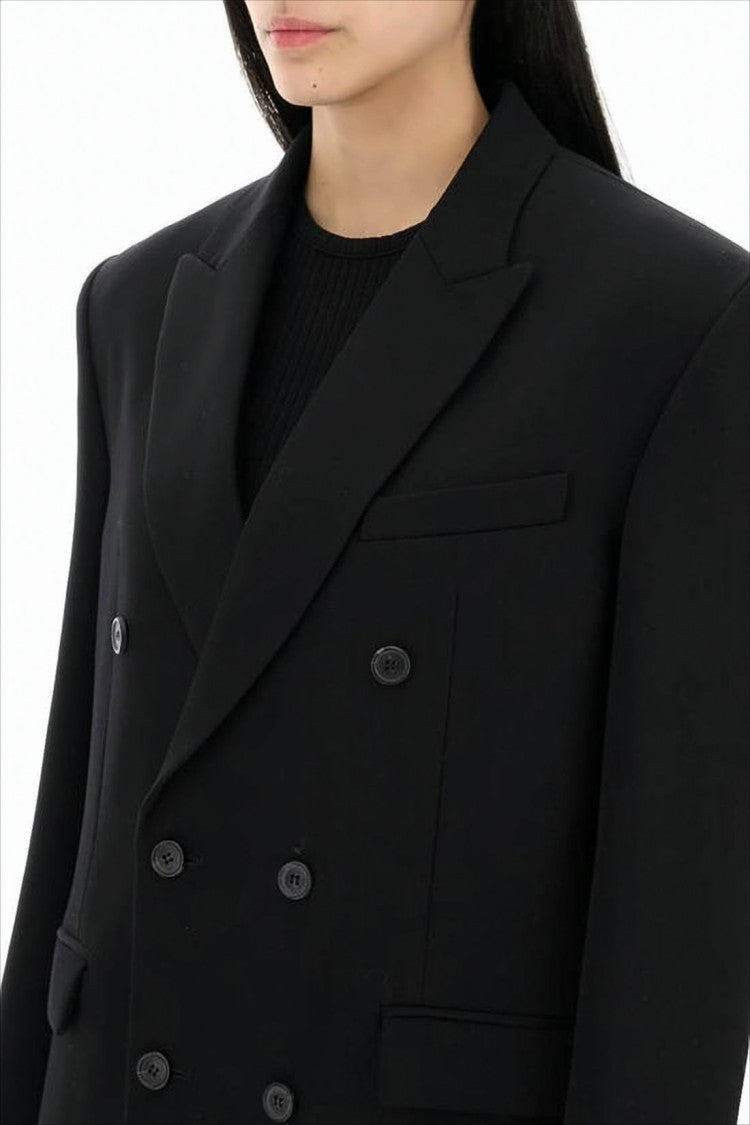 Wardrobe.Nyc Tailored Black Double-Breasted Suit Jacket With Structured Silhouette
