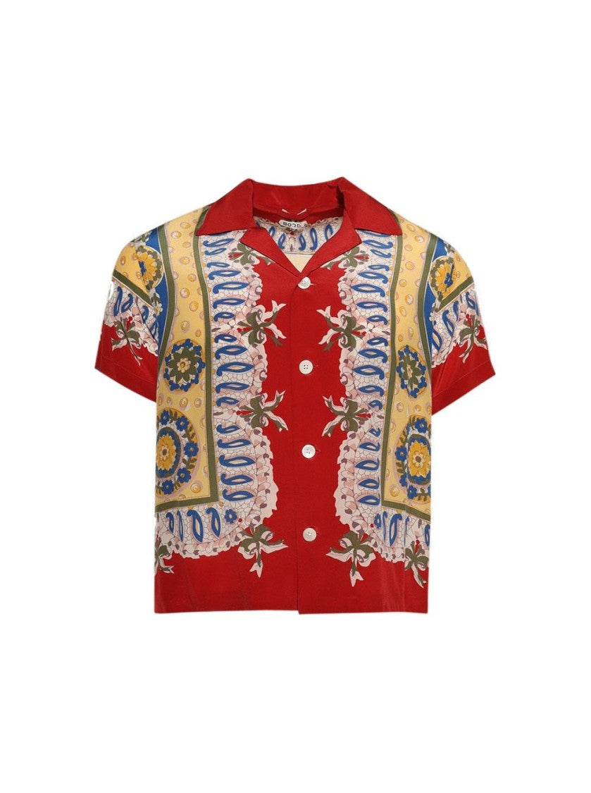 Bode Bricolage Shirt - Red And Multicolor