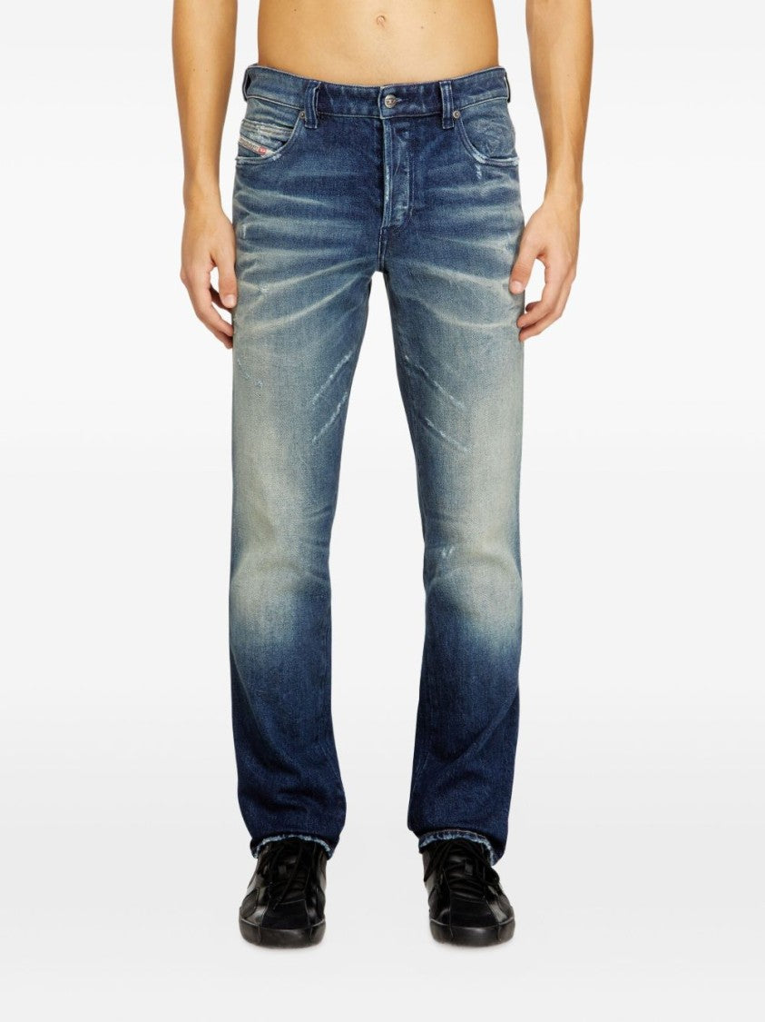 Diesel Blue Sanded Slub Texture Jeans