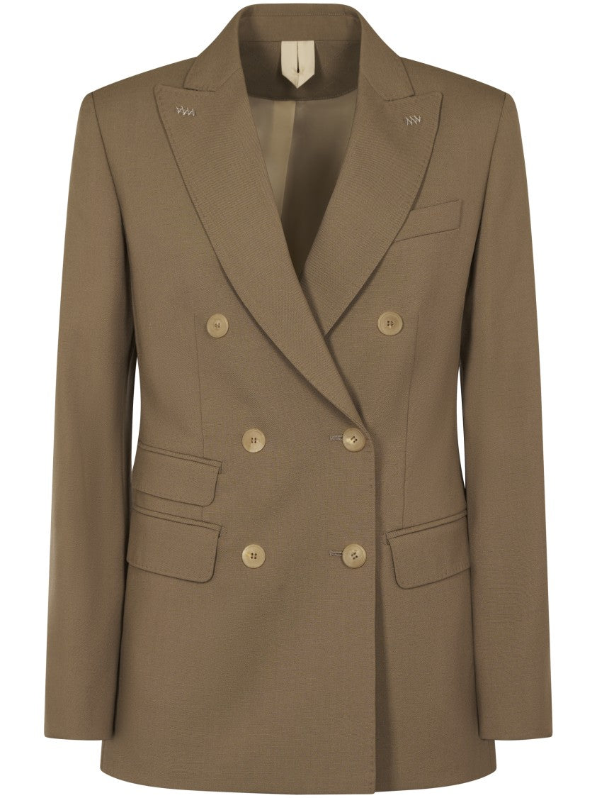 Max Mara Double-Breasted Tailored Jacket With Notch Lapel