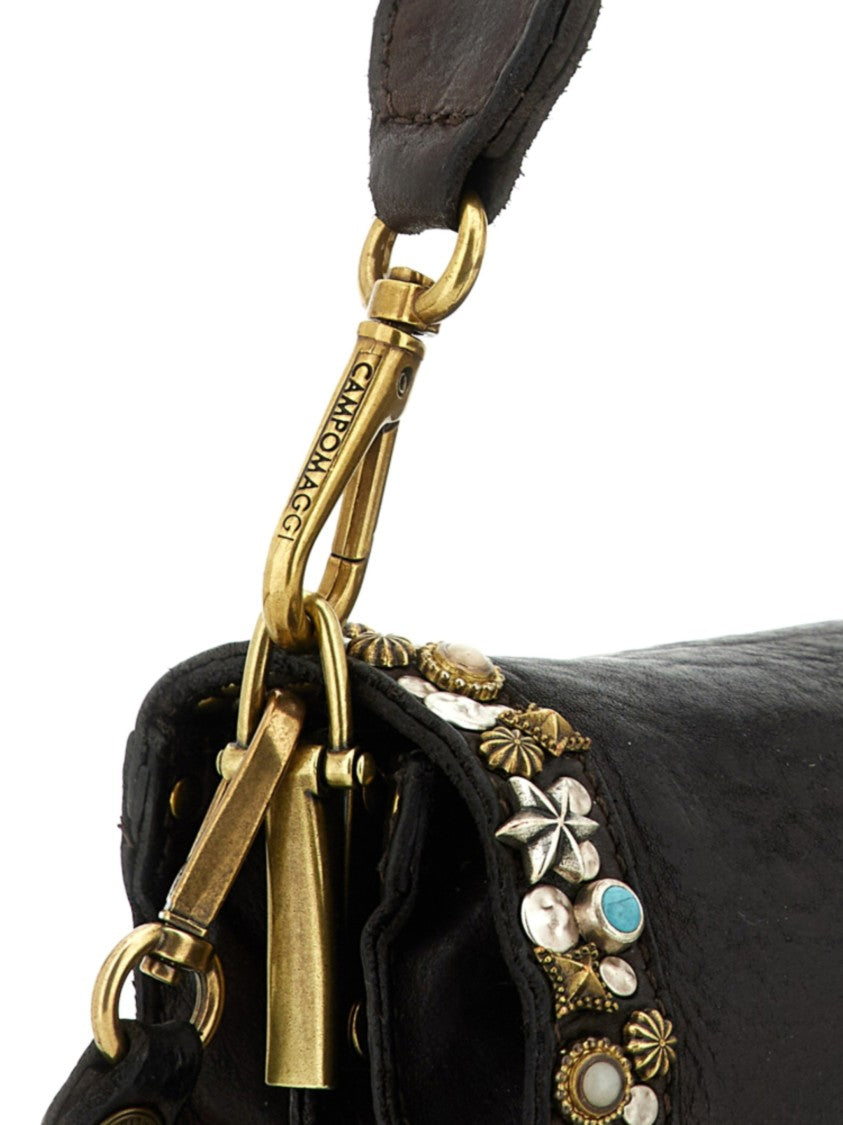 Campomaggi Embellished Rectangular Handbag With Gold-Tone Accents