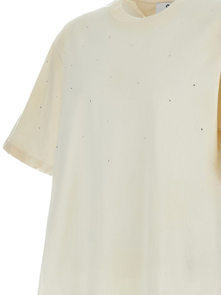 Golden Goose Beige Star Branding Relaxed Silk T-Shirt