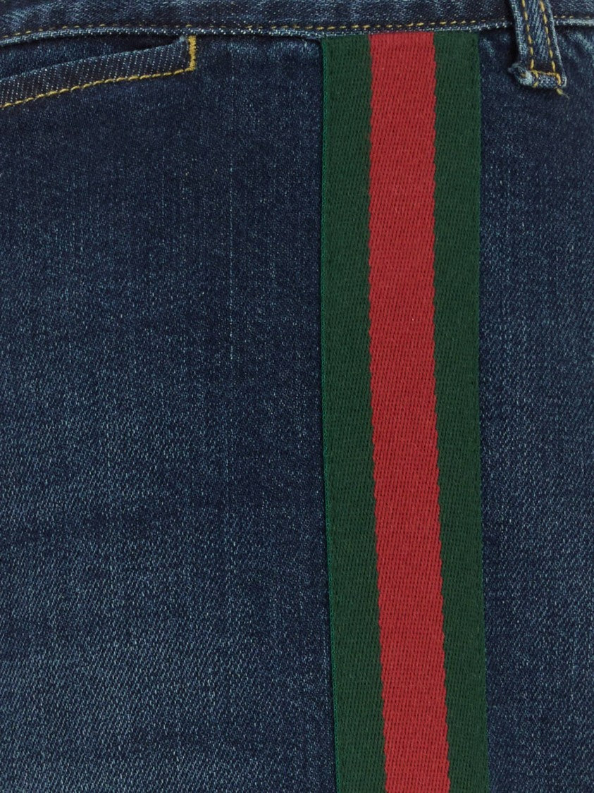 Gucci Blue Pant Flared Denim Trousers