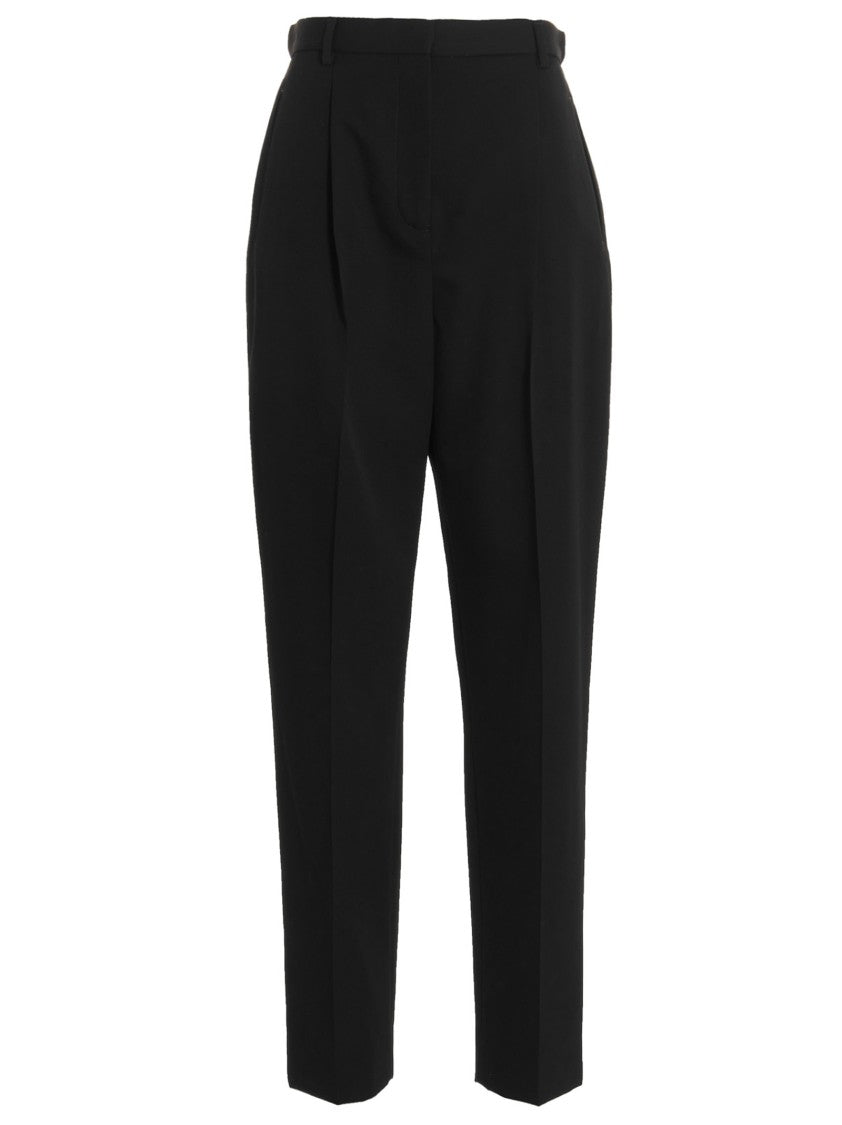 Tory Burch Tailored Wool Twill Pants With Pin Tucks