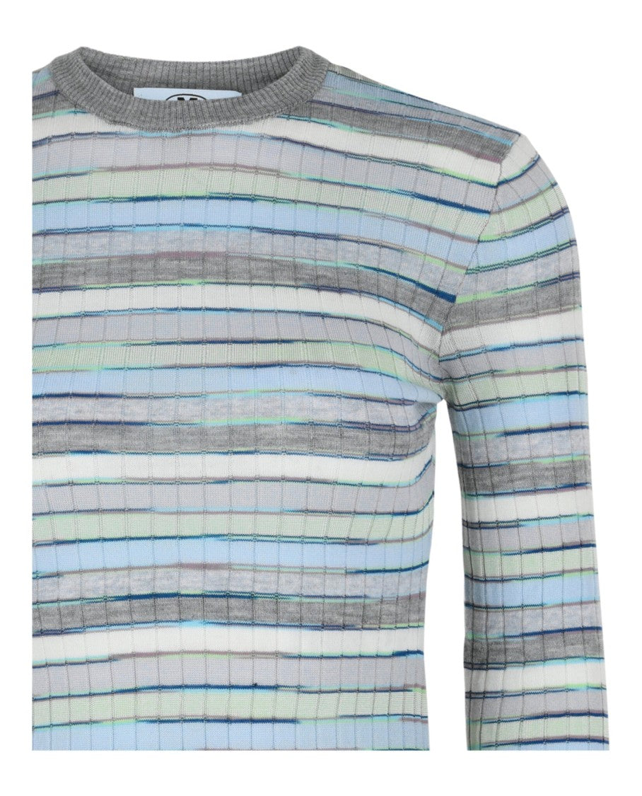 M Missoni Textured Knit Sweater With Striped Pattern