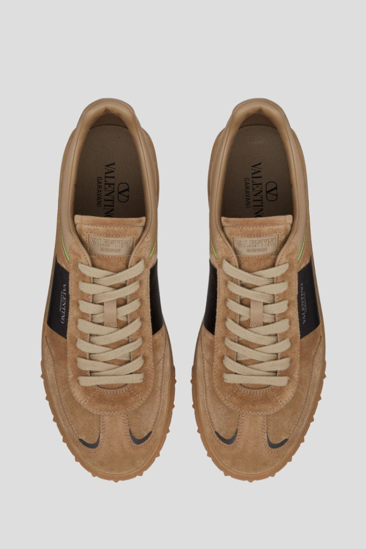 Valentino Rockstud Sneakers In Brown