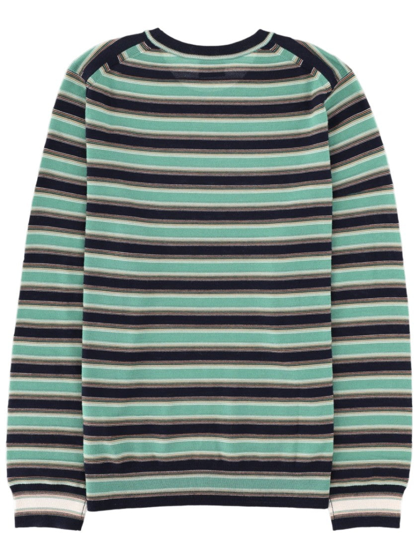 Paul Smith Fine Knit Striped Sweater In Soft Merino Wool