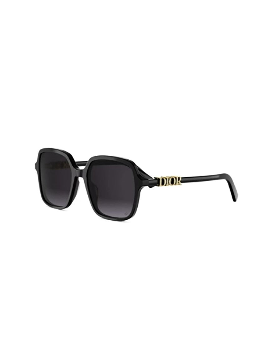 Dior Black Treasure S1i Rectangular Gold Sunglasses