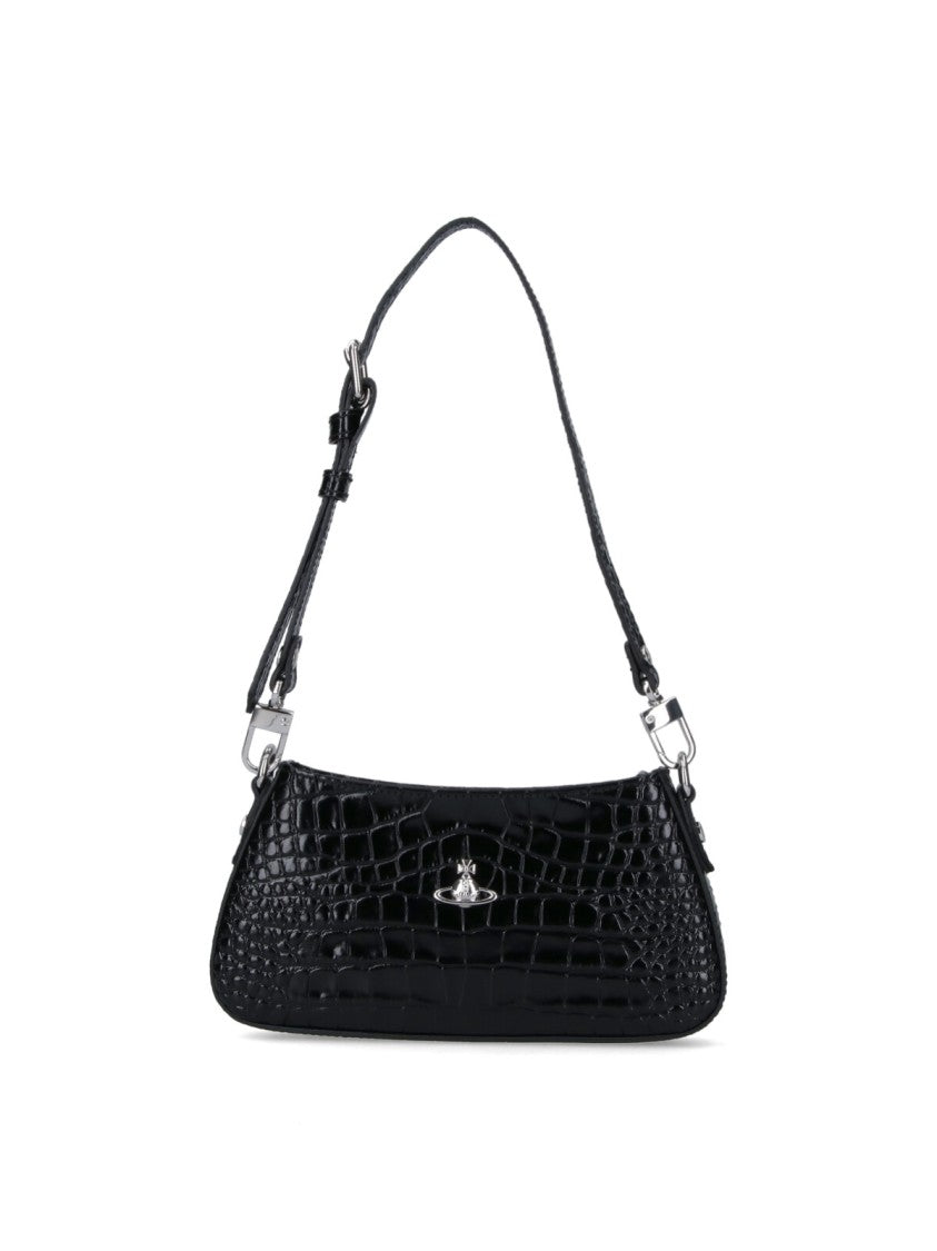 Vivienne Westwood "Tasha" Shoulder Bag In Black Calfskin