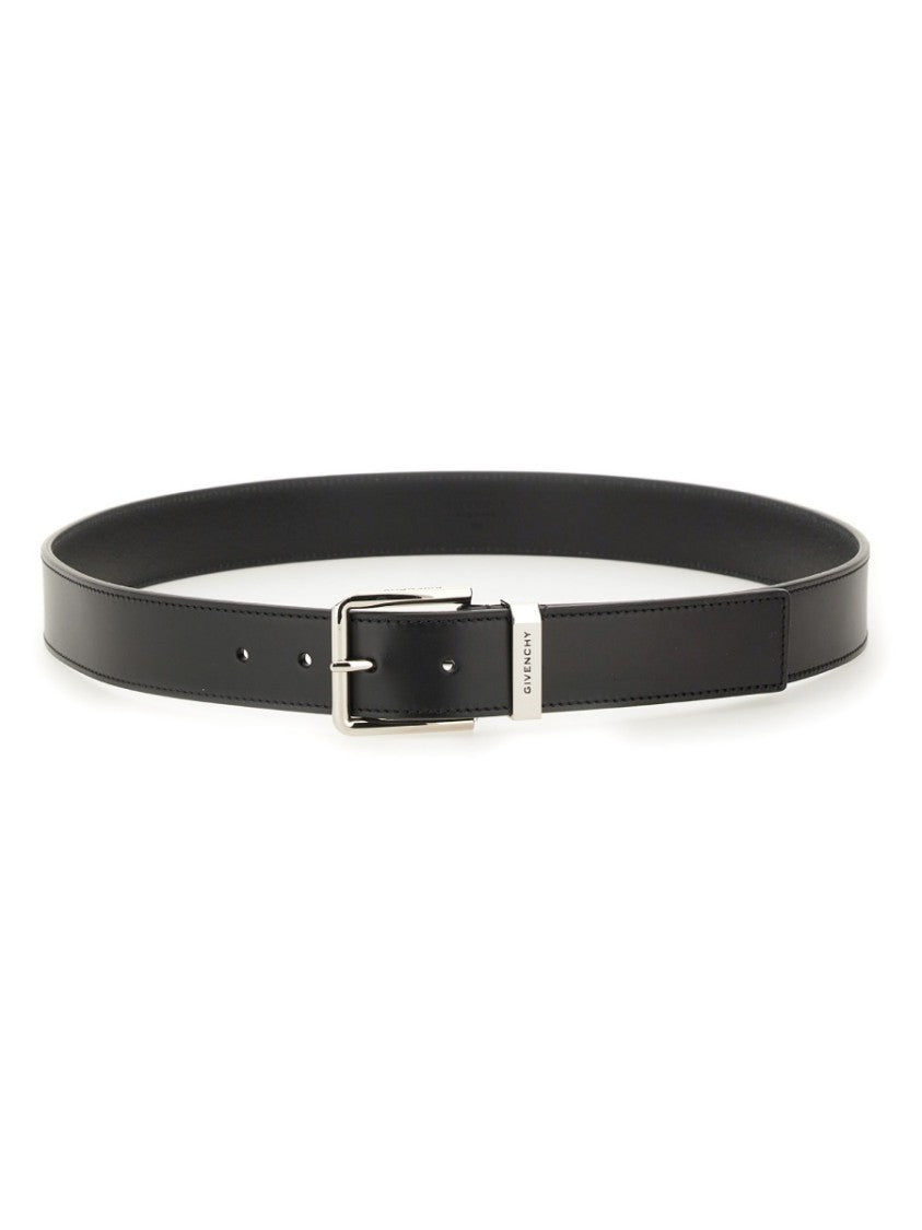 Givenchy Gentlemen Polished Rectangular Buckle Leather Belt