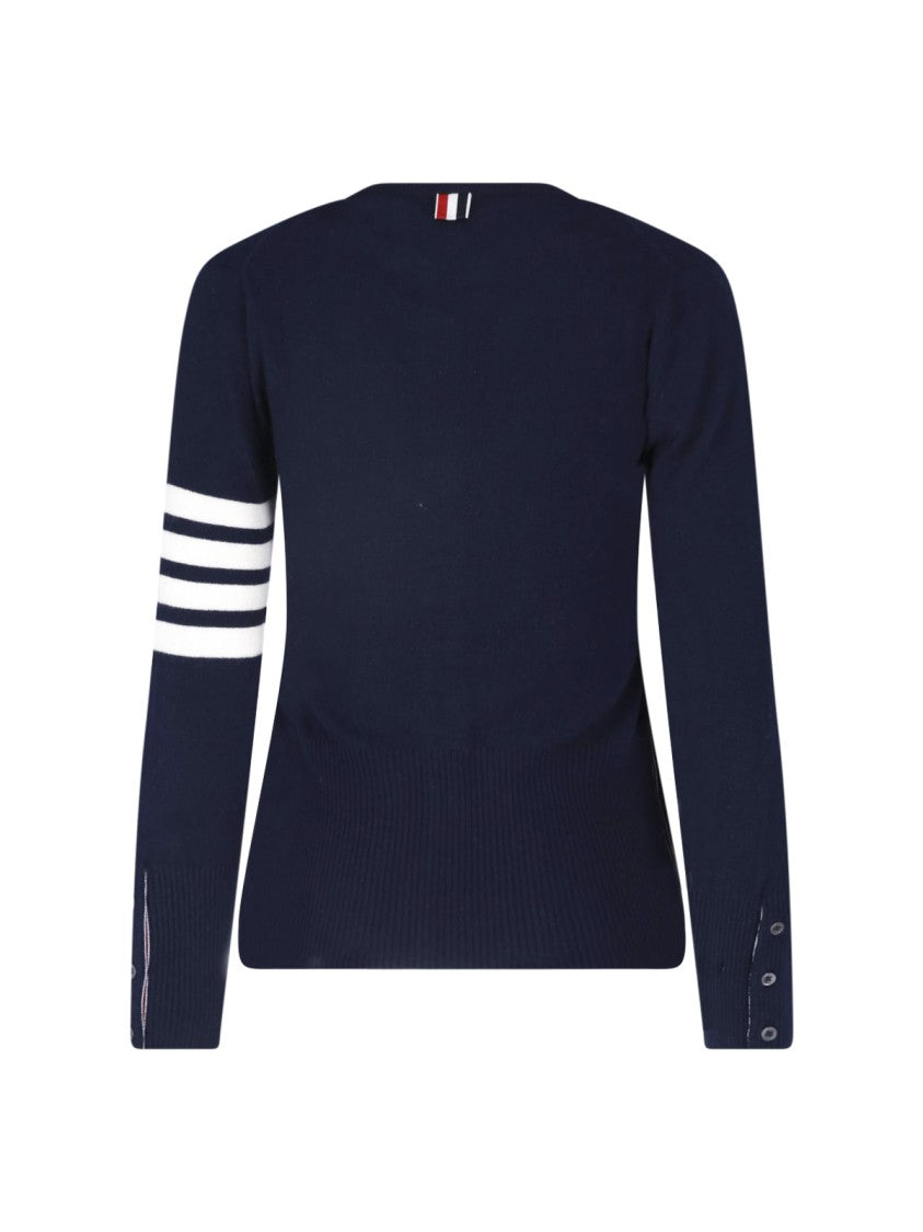 Thom Browne Dark Blue Cashmere 4-Bar Cardigan