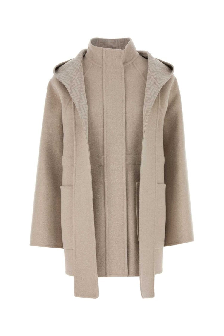 Fendi Sand Wool Blend Parka
