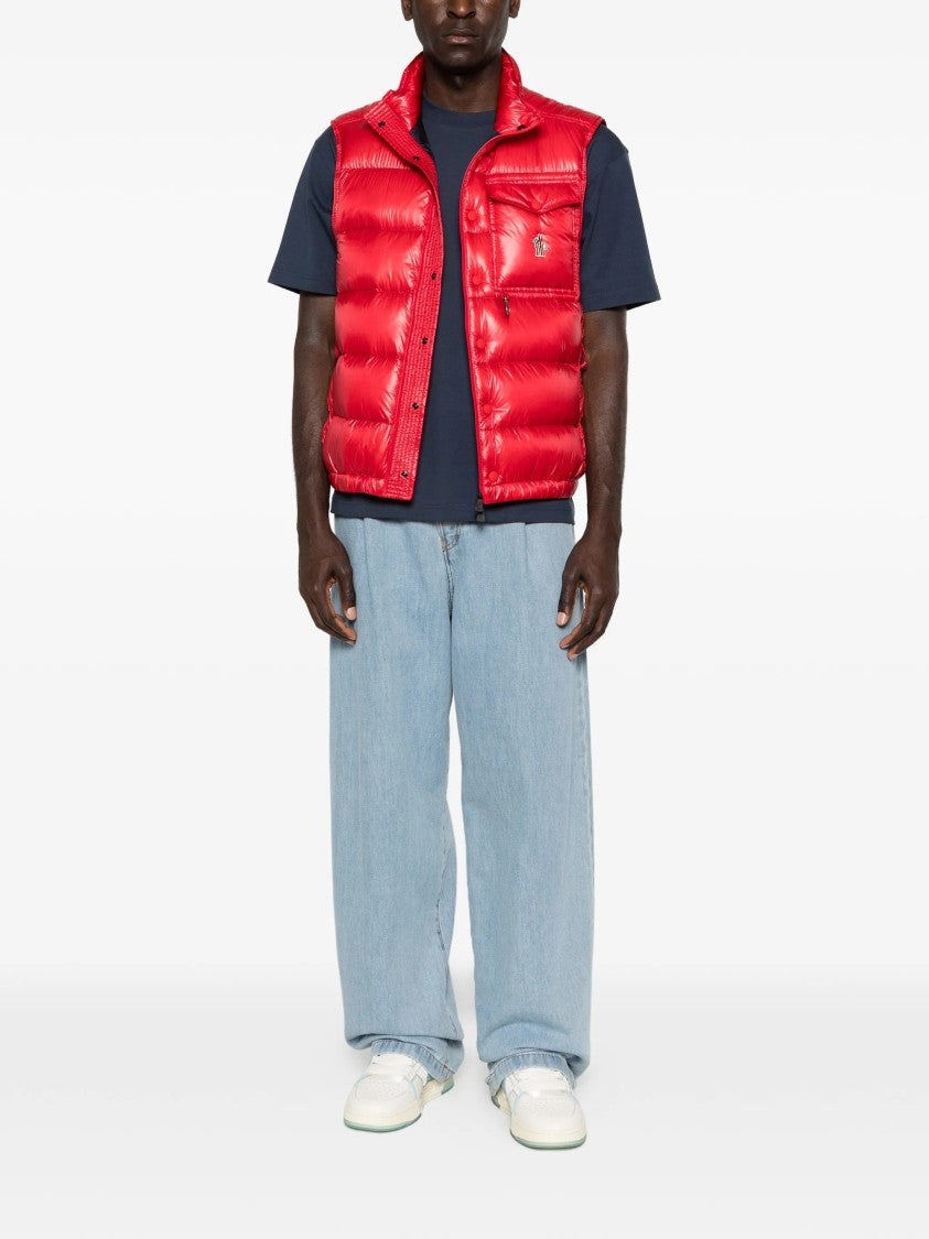 Moncler Grenoble Red Uychi Quilted Nylon Puffer Vest