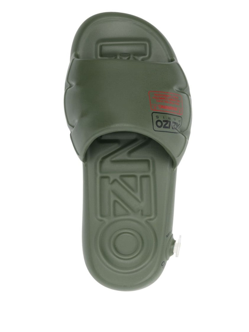 Kenzo Khaki Moulded Footbed Rubber Sandals