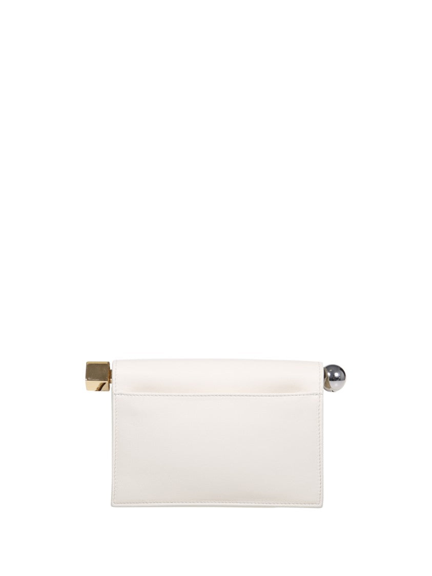 Jacquemus Minimalist White Lamb Leather Clutch