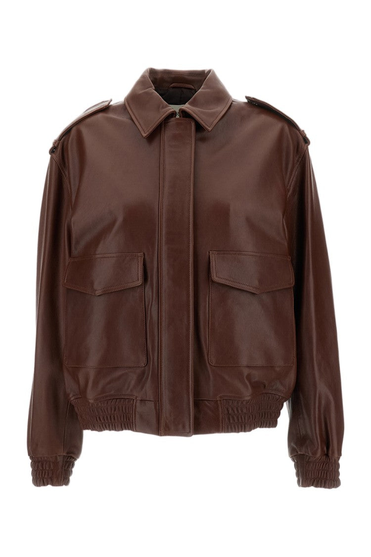Arma Brown Astra Vegetal Leather Boxy Jacket