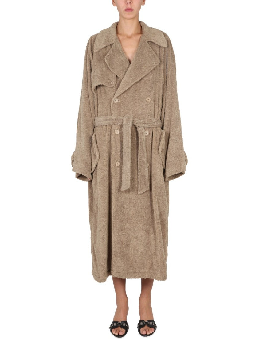 Balenciaga Towel Trench Coat With Adjustable Belt Closure