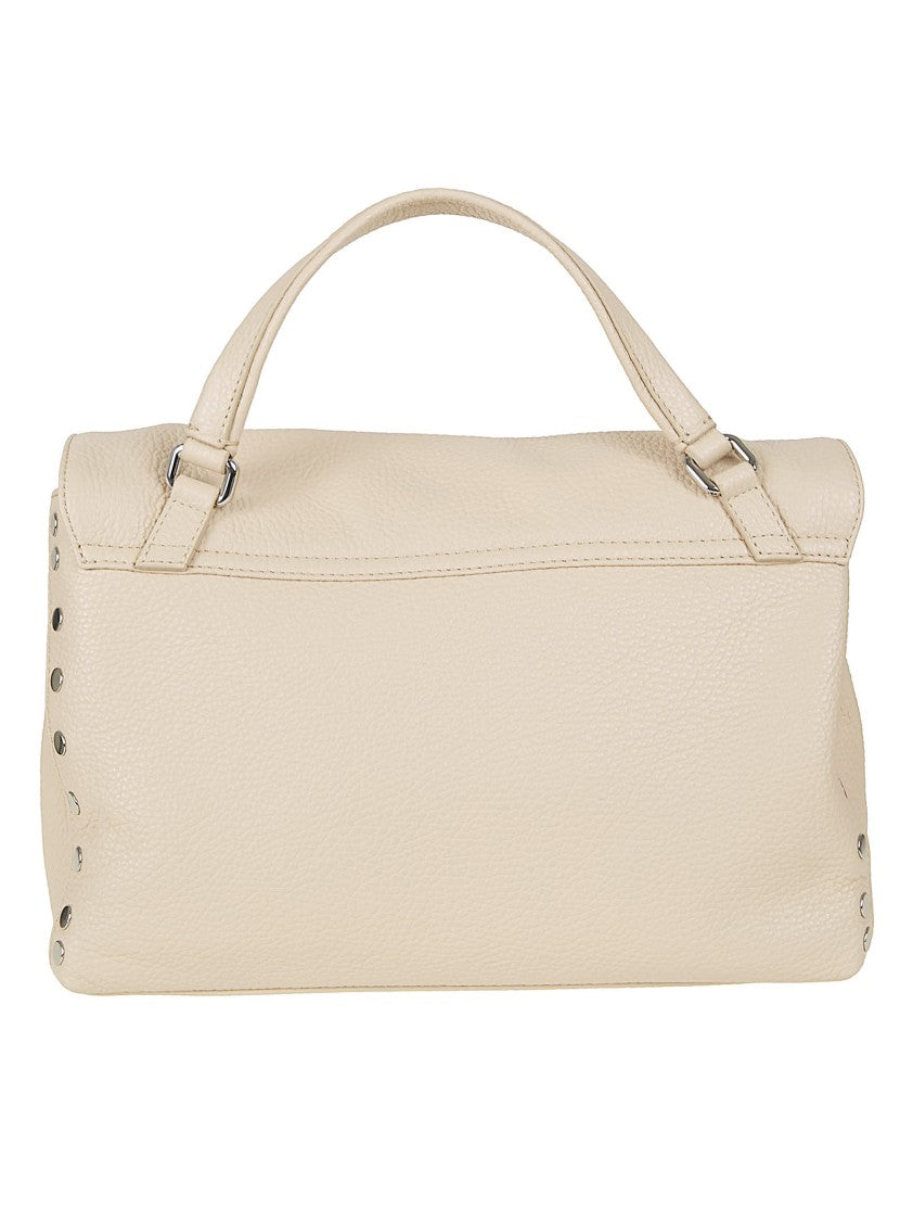 Zanellato Structured Black Calfskin Shoulder Bag With Dual Closure