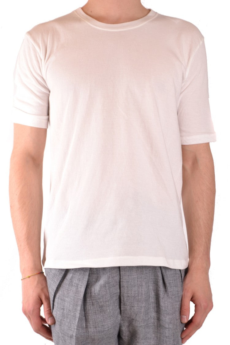 Laneus White Crew Neck T-Shirt With Relaxed Fit