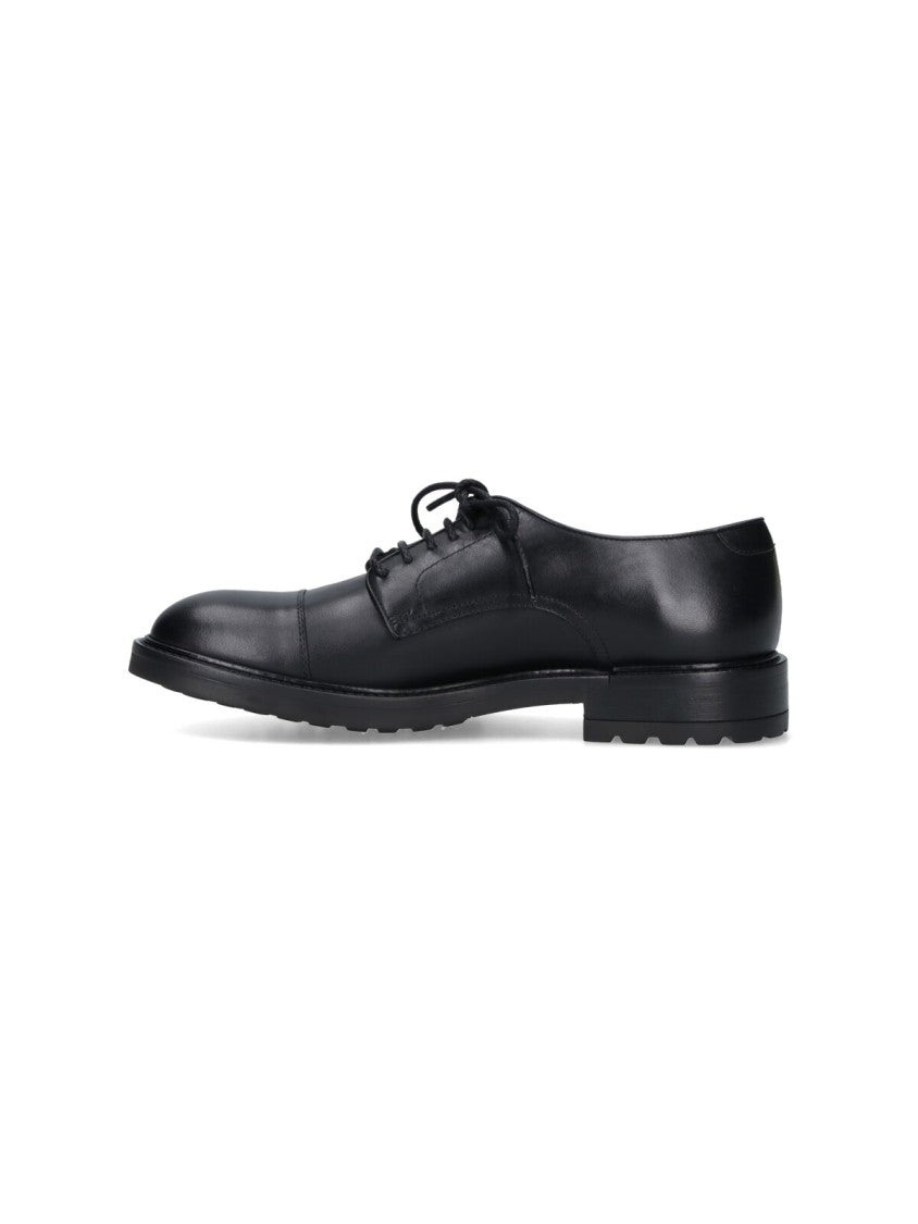 Alexander Hotto Polished Black Leather Lace-Up Shoes With Refined Detailing