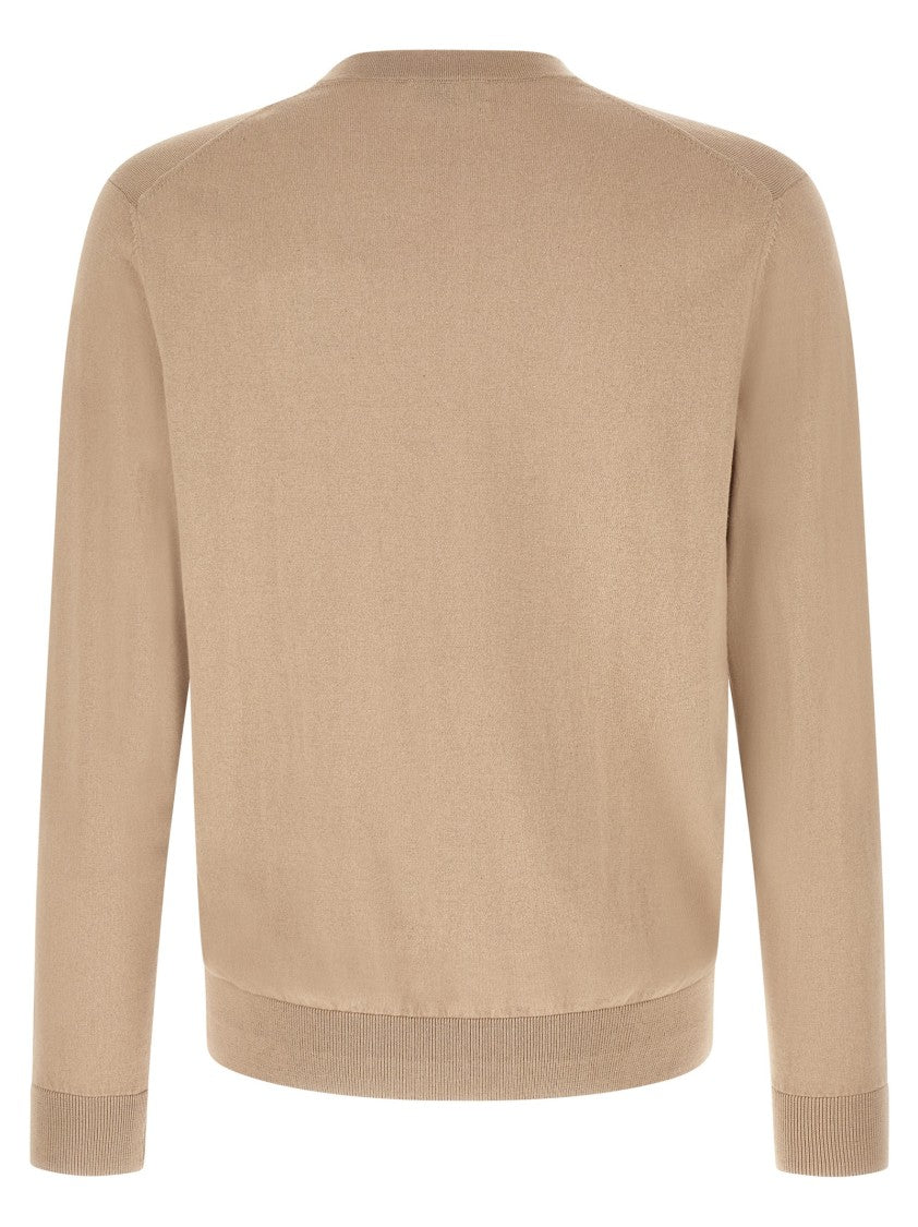 Ballantyne Argyle Jacquard Cardigan In Cotton Cashmere Blend