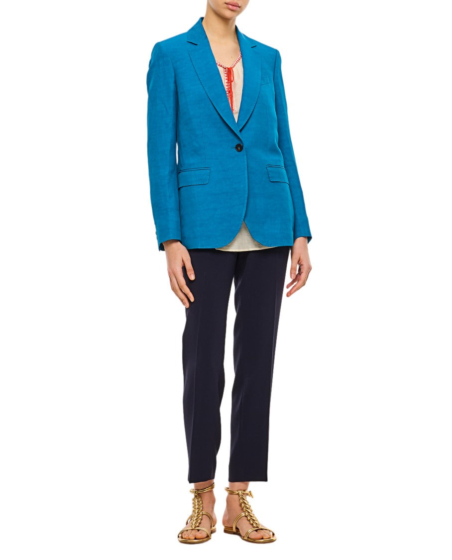 Alberto Biani Light Blue Tailored Jacket With Single-Button Fastening