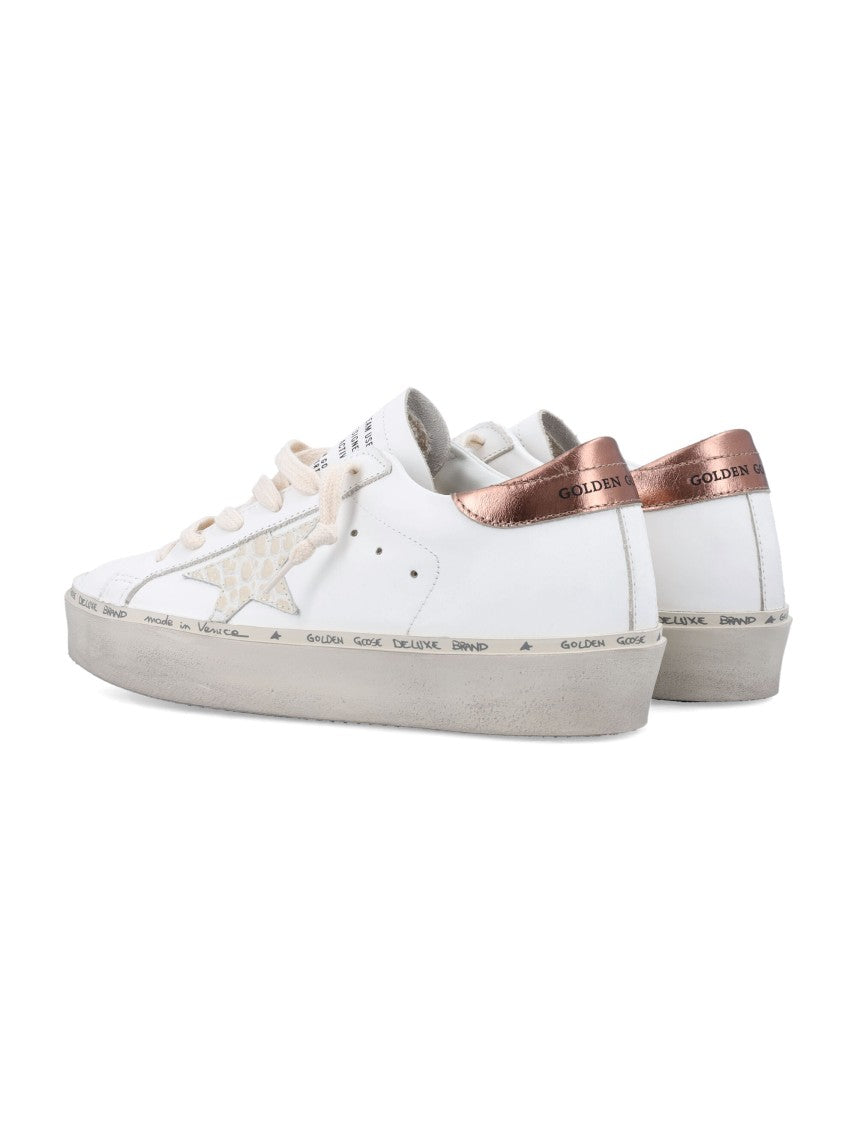 Golden Goose Hi Star Distressed White Leather Low-Top Sneakers