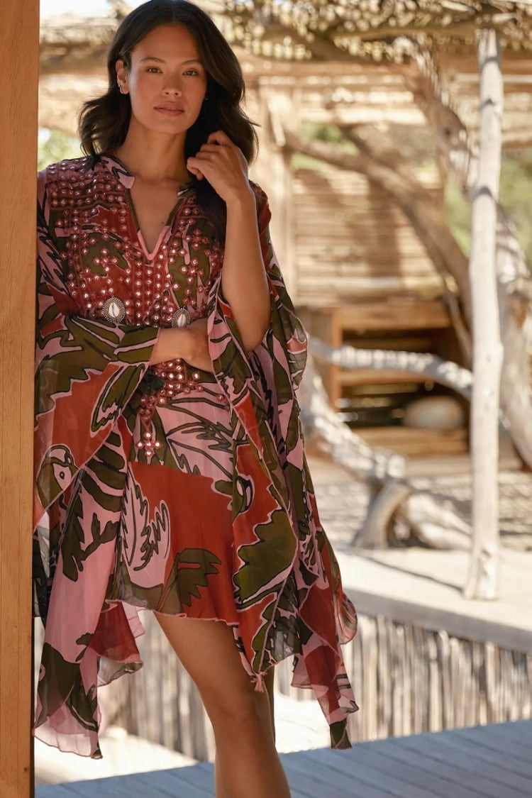 Miss June Anaya Short Kaftan Pink