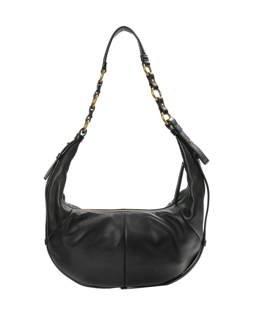 Saint Laurent Black Saharienne Small Smooth Leather Hobo Bag