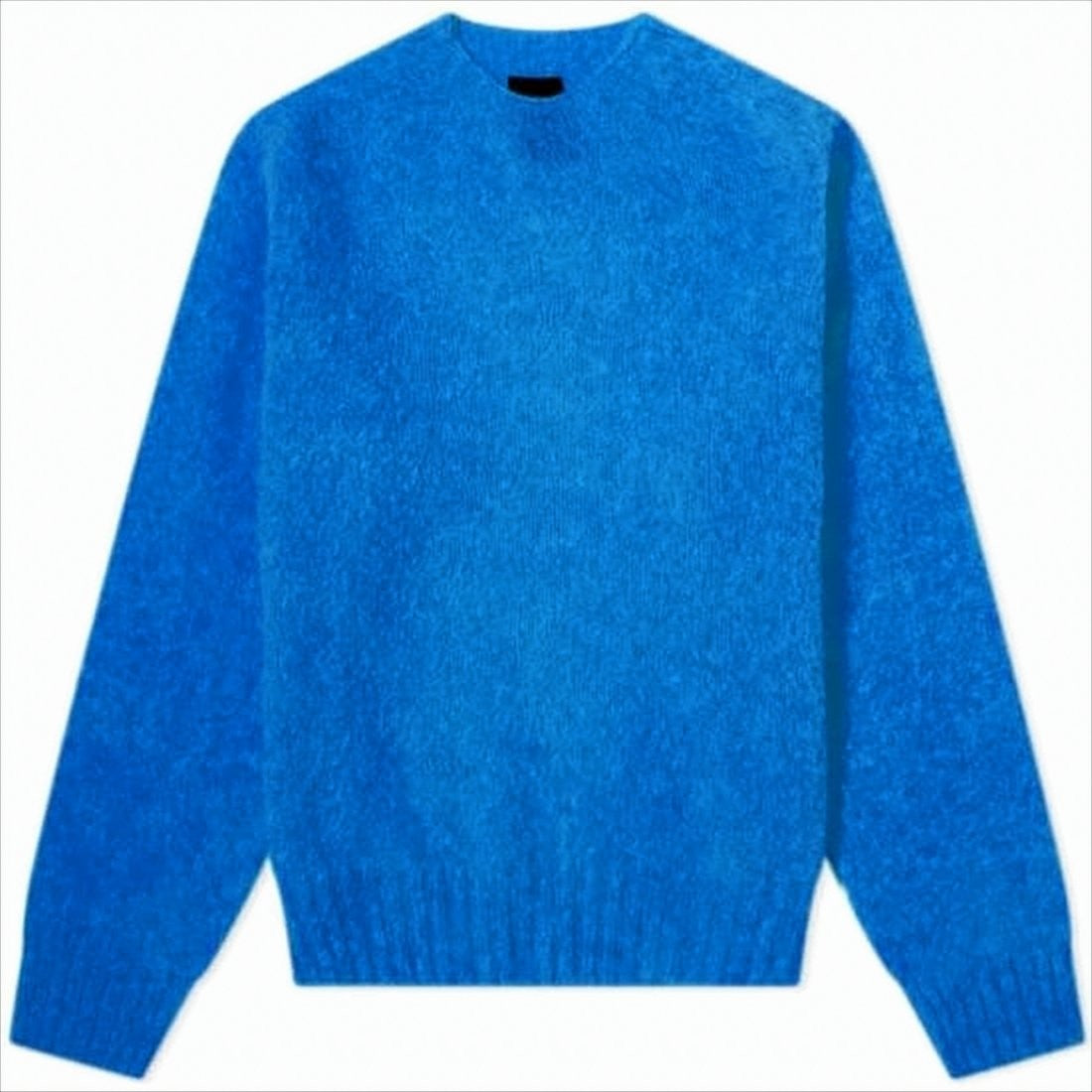 Howlin Fuzzy Texture Crew Neck Sweater In Vibrant Blue