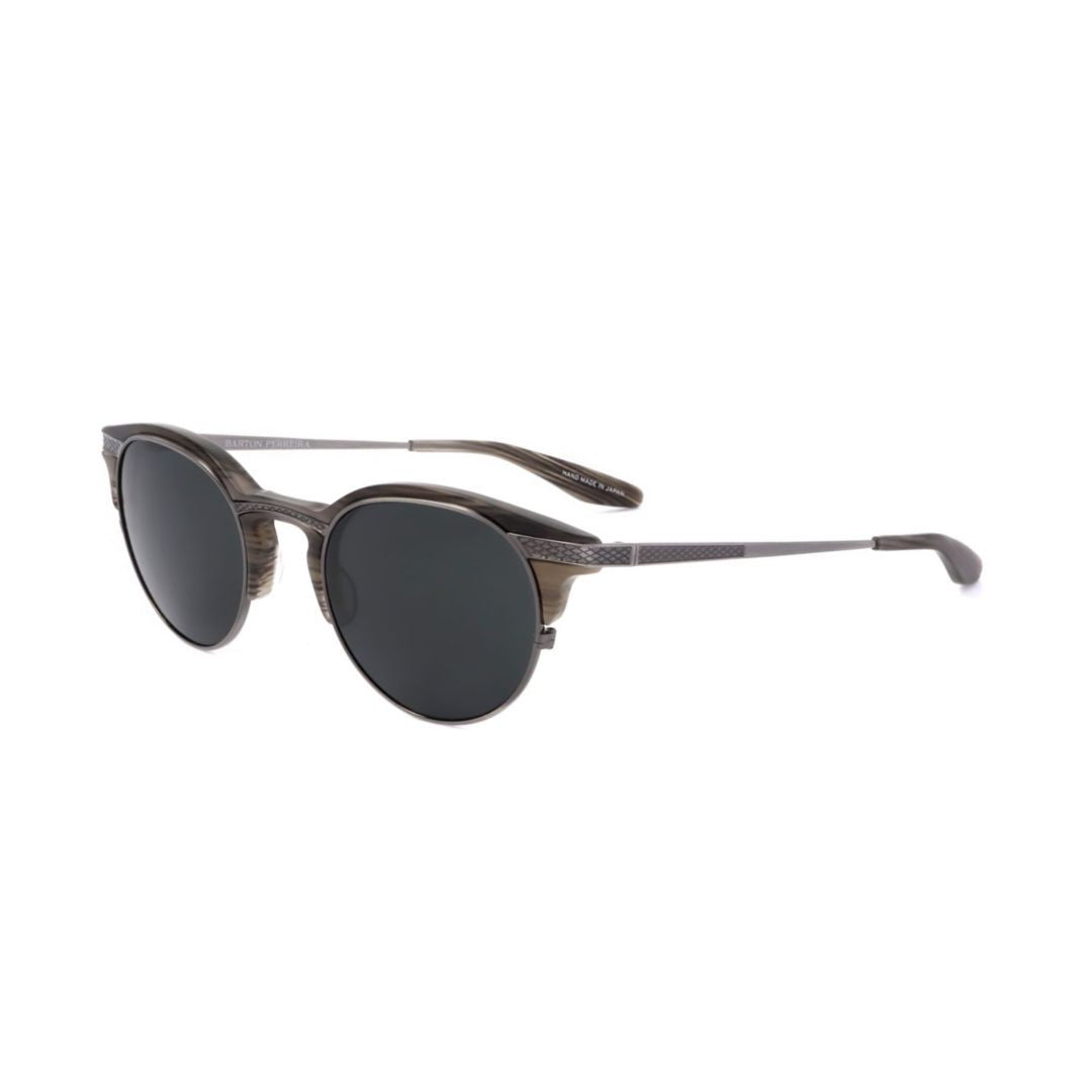 Barton Perreira Bp0092 481Ph Round Dark Lens Sunglasses With Textured Metal Frame