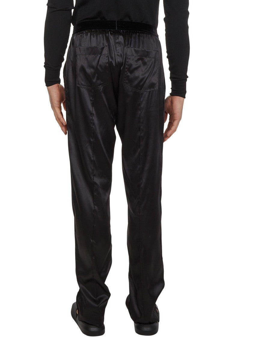 Tom Ford Dark Brown Silk Satin Pajama Pants