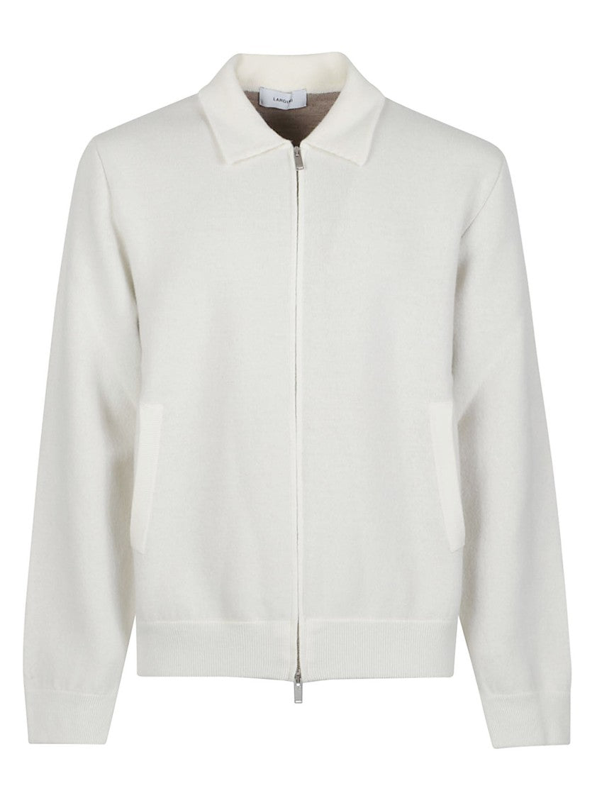 Lardini Minimalist Double Wool-Blend Bomber Jacket