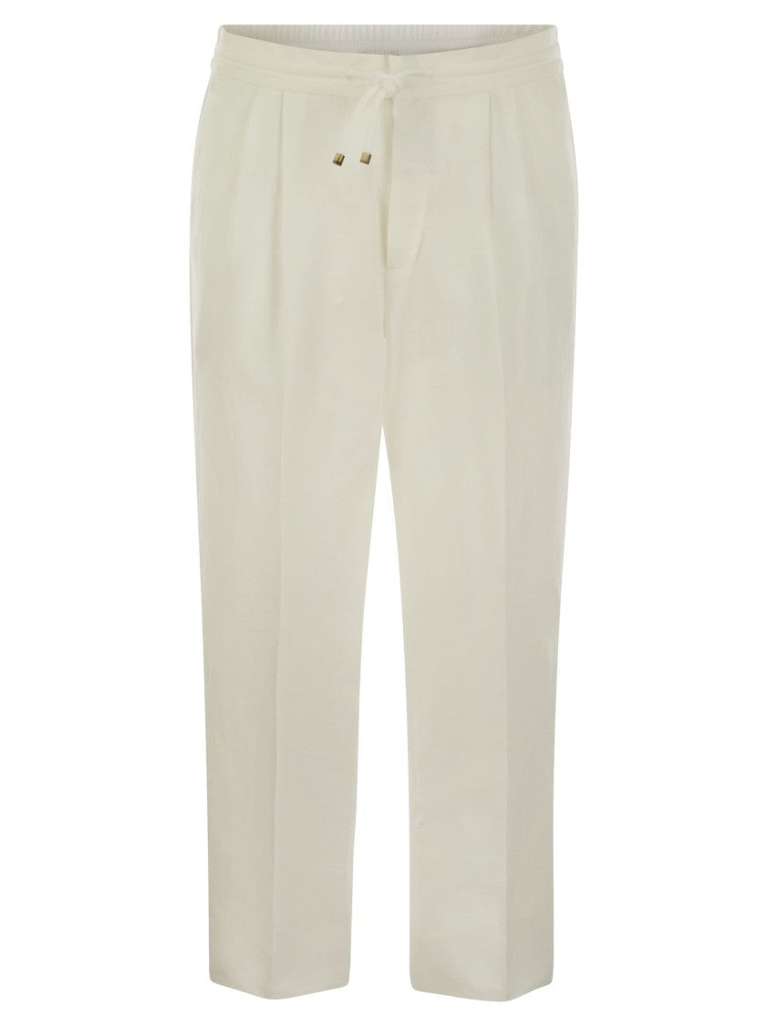 Brunello Cucinelli Leisure Fit Trousers In Linen