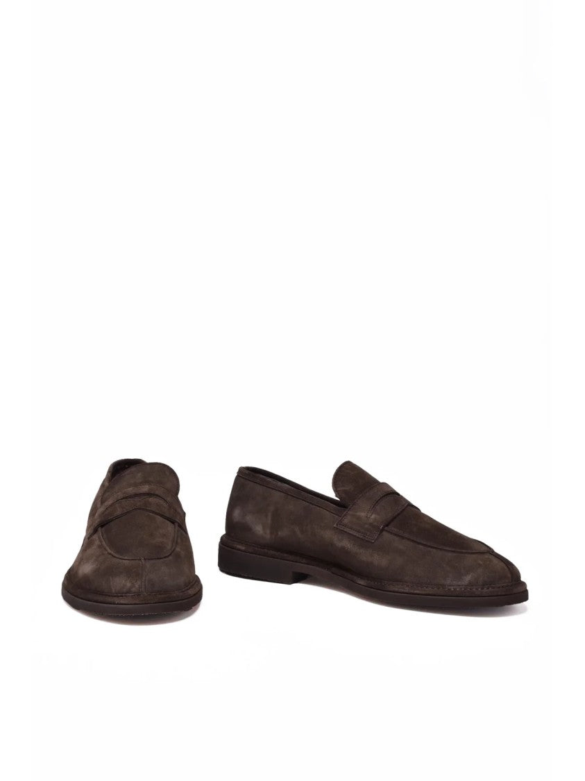 Alexander Hotto Brown Suede Rounded Loafers