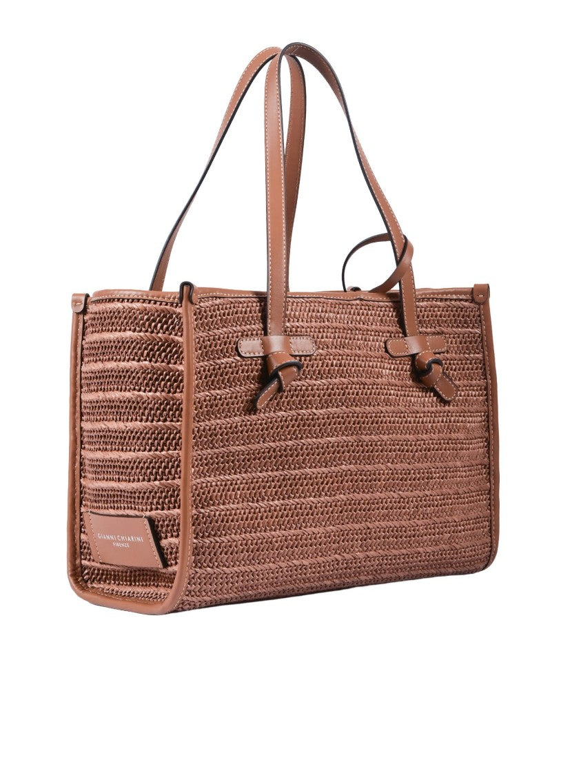Gianni Chiarini Woven Texture Smooth Accents Handbag