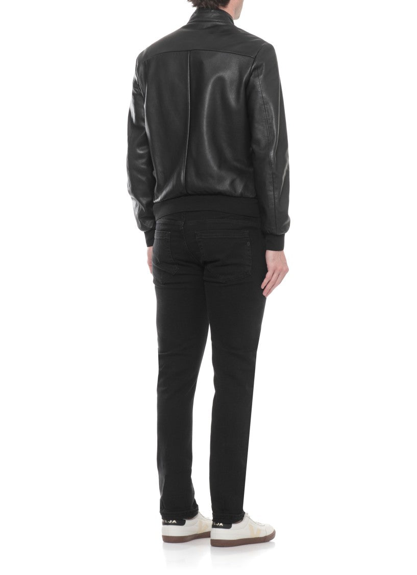 The Jack Leathers Black Elvis High Neck Leather Jacket