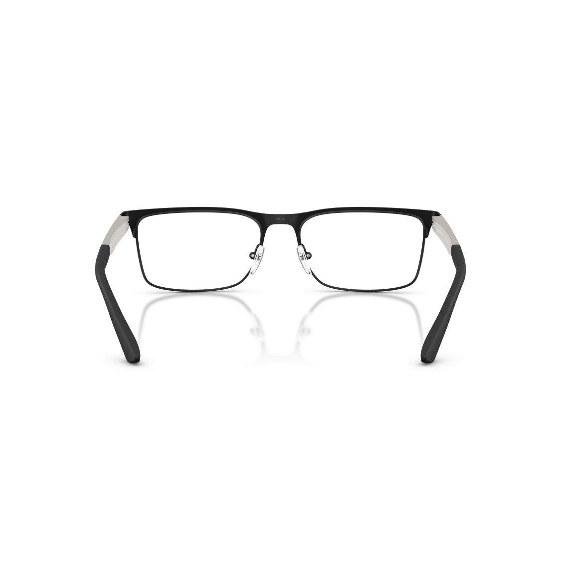 Emporio Armani 0Ea1183 Rectangular Matte Black Sunglasses With Silver Accents